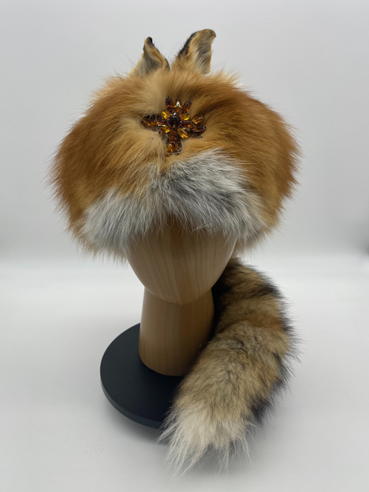 Foxy Girl - Red Fox Fur Hat