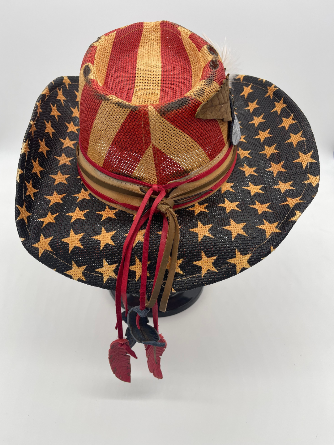 Floral American Straw Cowboy Hat