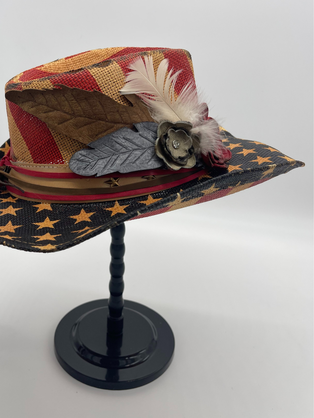 Floral American Straw Cowboy Hat
